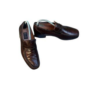 French Shriner Men’s Vintage Brown Leather Slip on Shoes Size 9 M